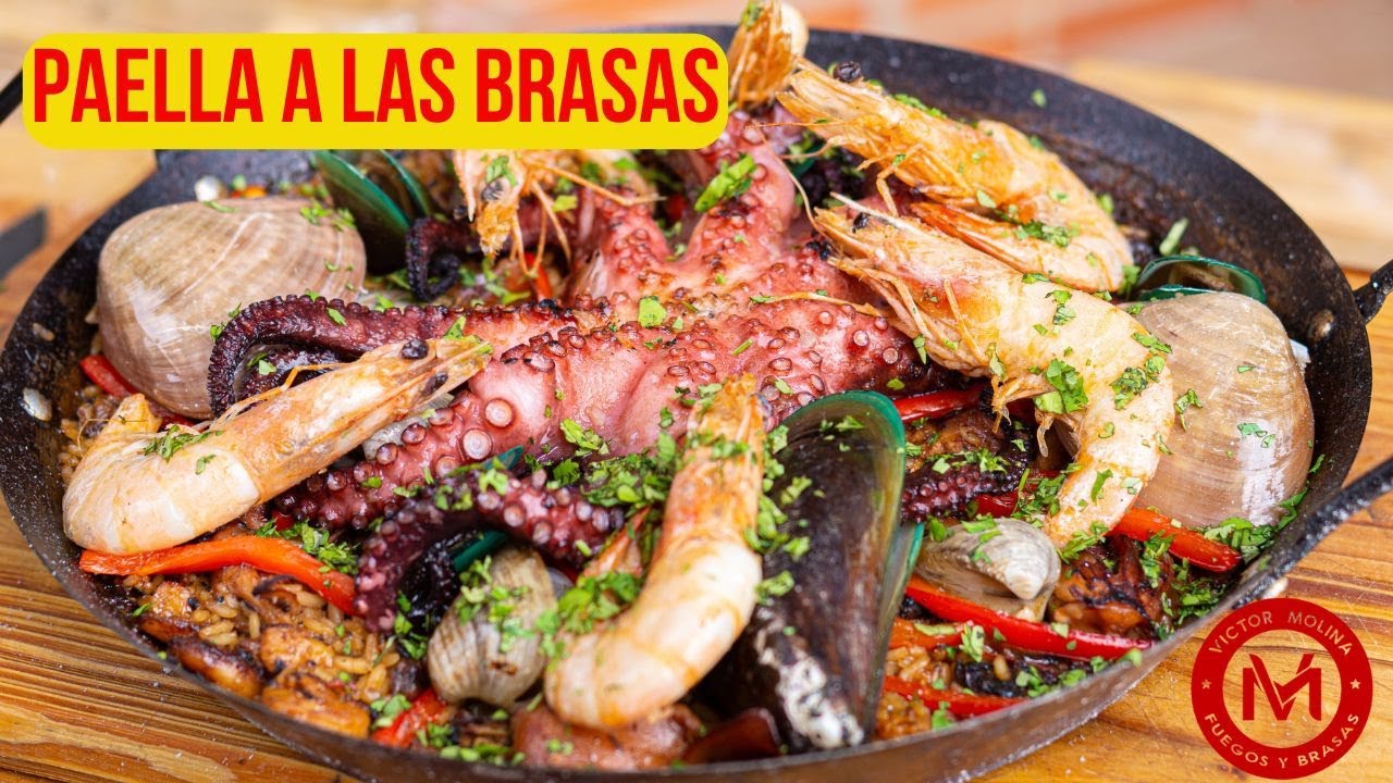 PAELLA de mariscos a las brasas  [Vídeo especial]