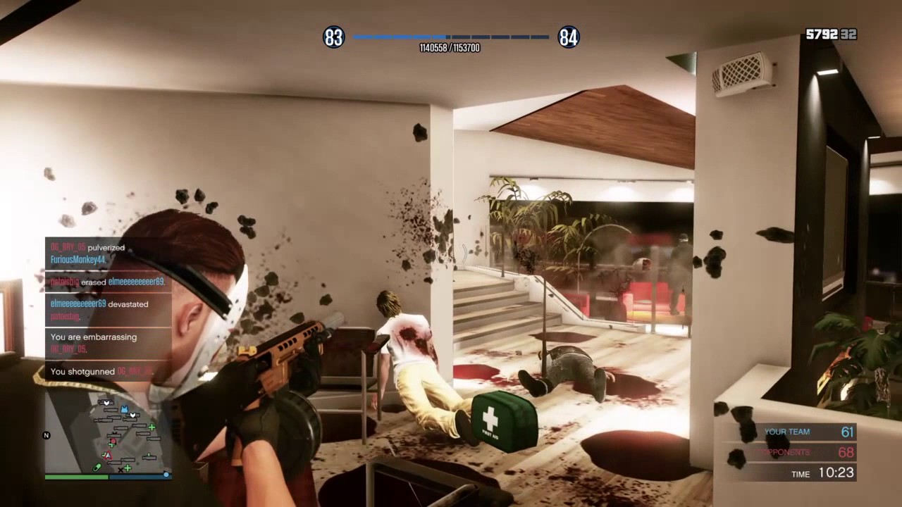 GTA V ONLINE GAMEPLAY TEAM DEATHMATCH INSIDE FRANKLINS HOUSE W/FRIENDS