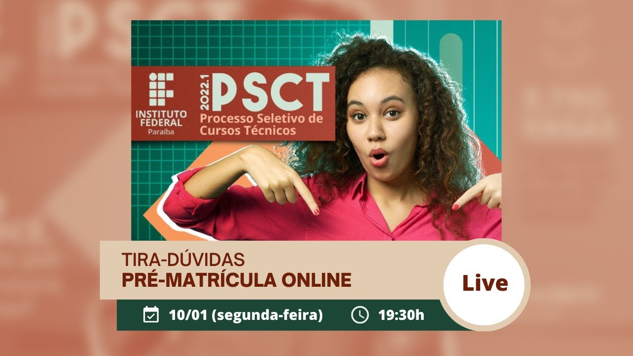 PSCT 2022.1 - Live Tira-dúvidas - Pré-matrícula on-line