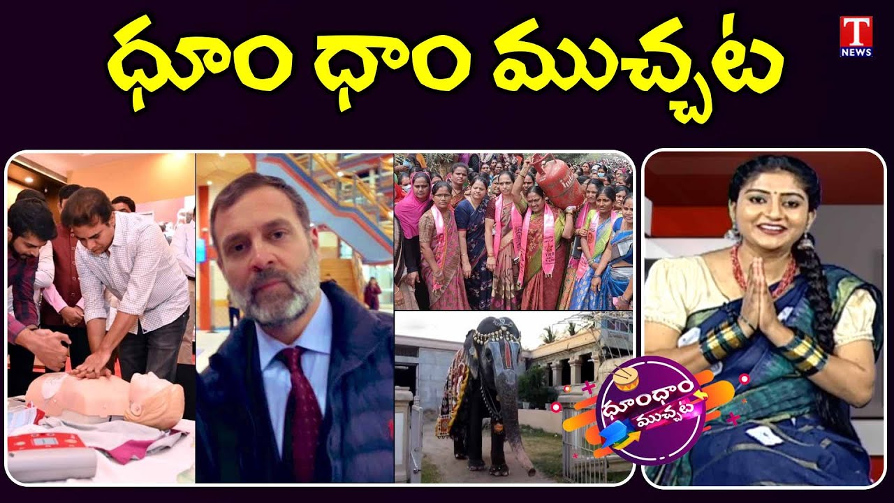 Rahul Gandhi's New Look | KTR & Harish Rao CPR Training | Elephant Birthday |  Dhoom Dhaam Muchata