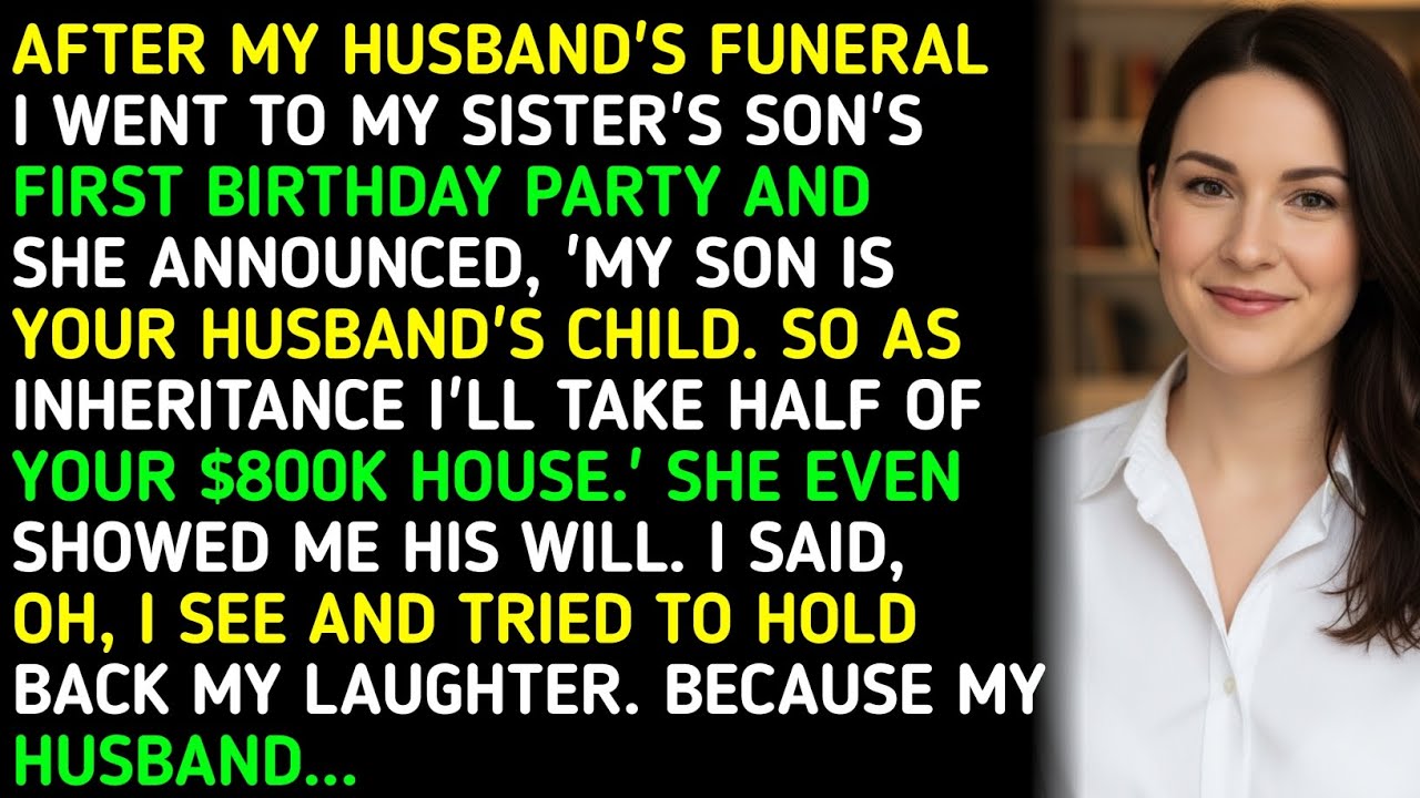 AFTER MY HUSBAND'S FUNERAL I WENT TO MY SISTER'S SON'S FIRST BIRTHDAY PARTY AND SHE ANNOUNCED, ... 