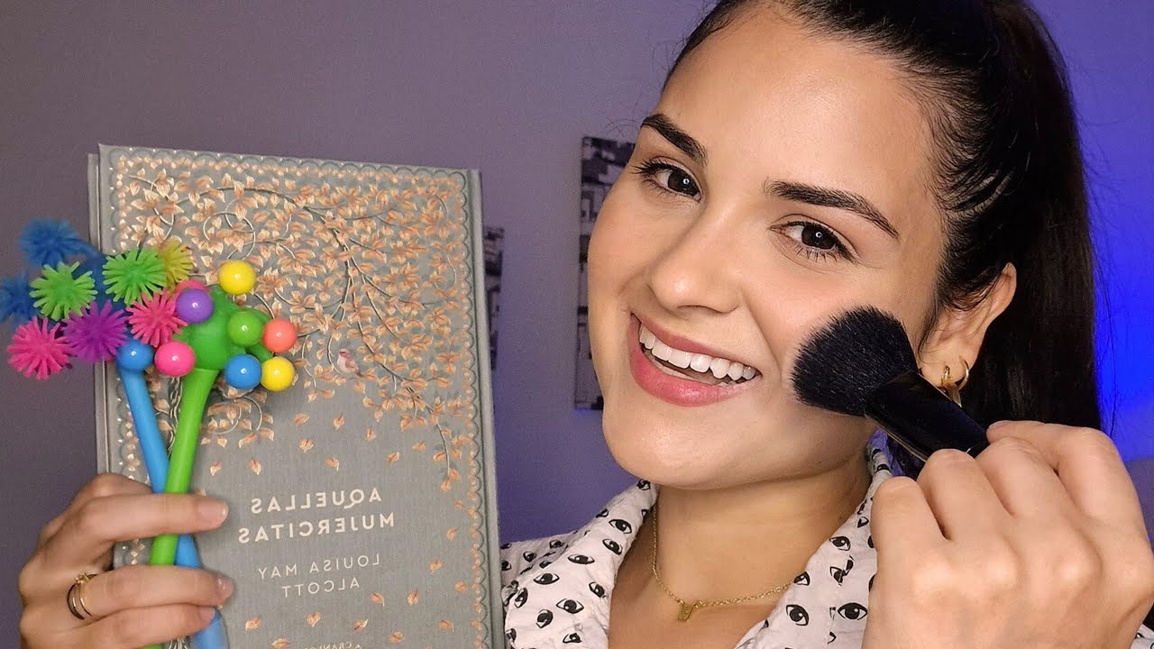 ASMR MÃE ARRUMANDO VOCÊ PRA ESCOLA📕