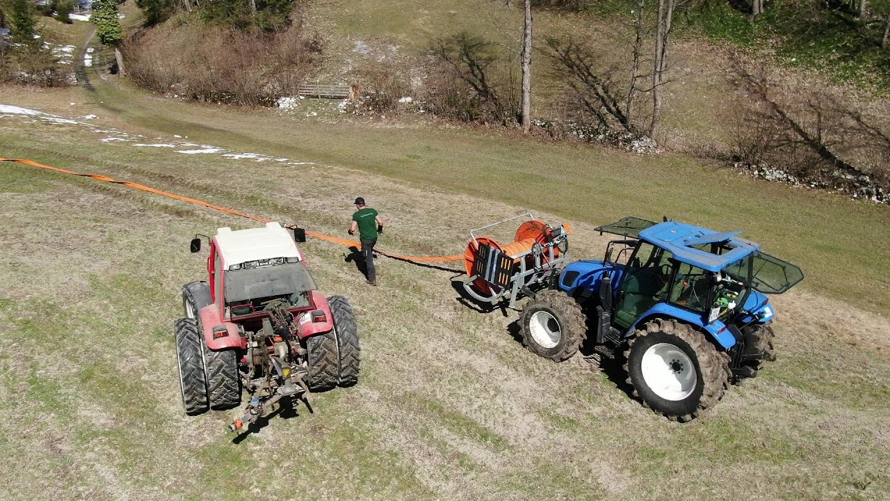 Gülleverschlauchen am Hang | Perwolf Gülleverschlauchung | Biokohle | New Holland, Lindner, Alpen AT