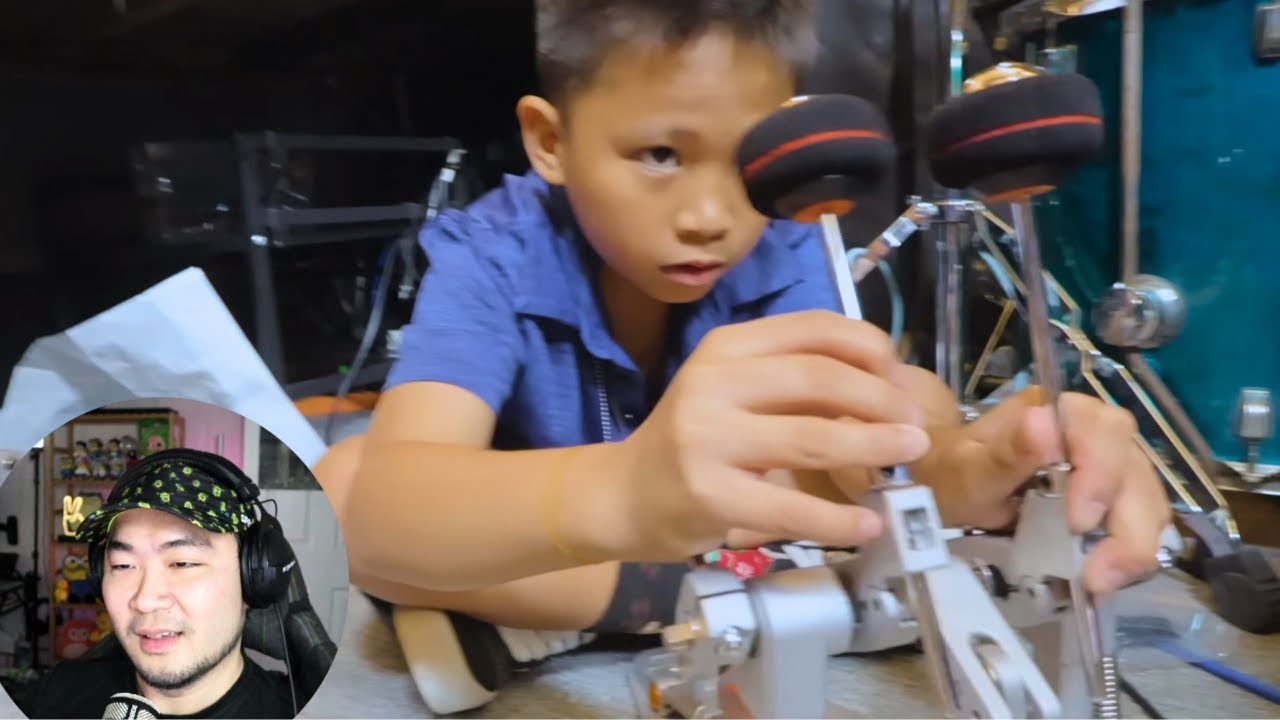 Ex-family band drummer reacts to child prodigy ICE's new drumming pedal (Missioned Souls band)