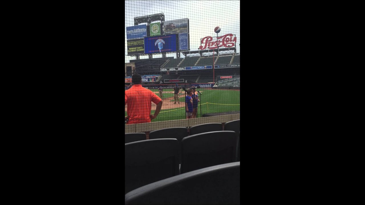 Gaten and Sabrina Matarazzo. Final audition for the Mets Anthem search 07/21/15