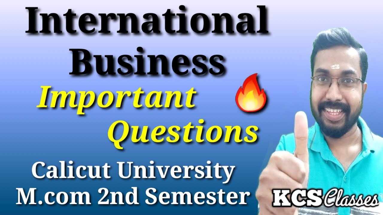 International Business|Important Questions|Calicut University M.com 2nd Semester