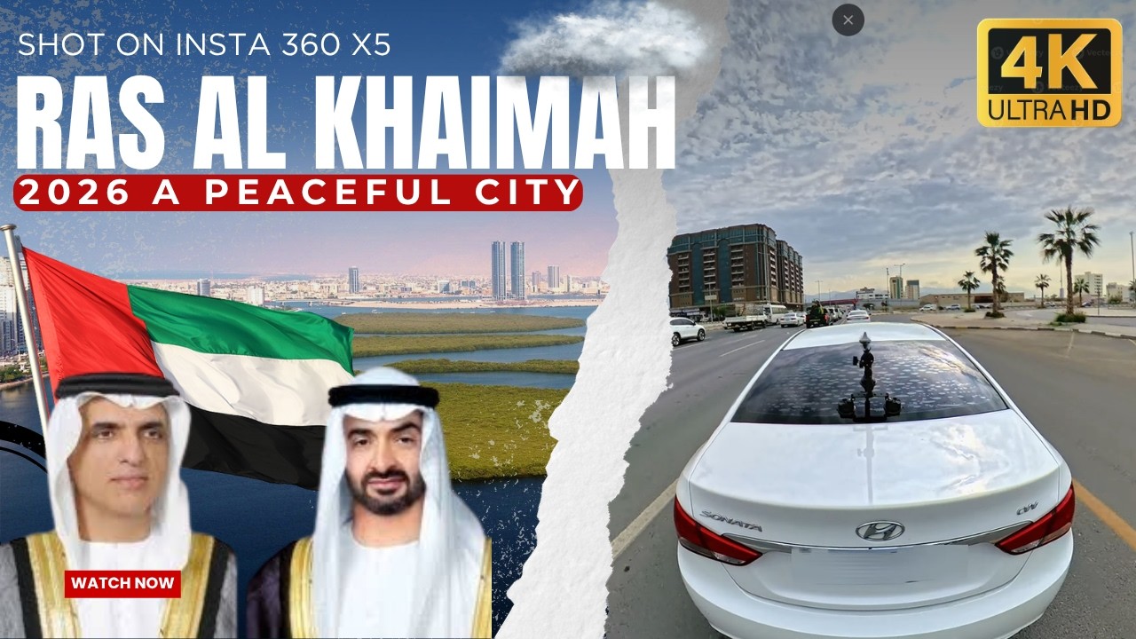 PEACEFUL RAK DRIVE: Ras Al Khaimah City Centre to Flamingo Beach | 4K Insta360 X5 Tour