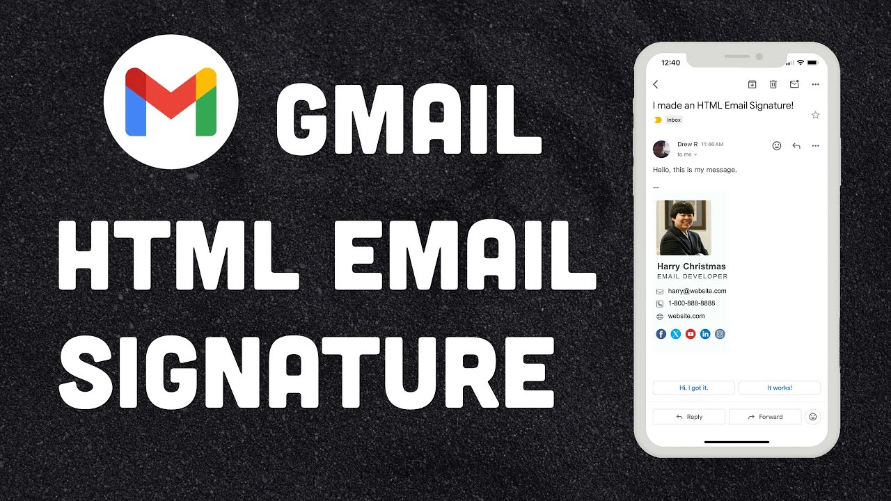 Добавить HTML-подпись электронной почты в Gmail
