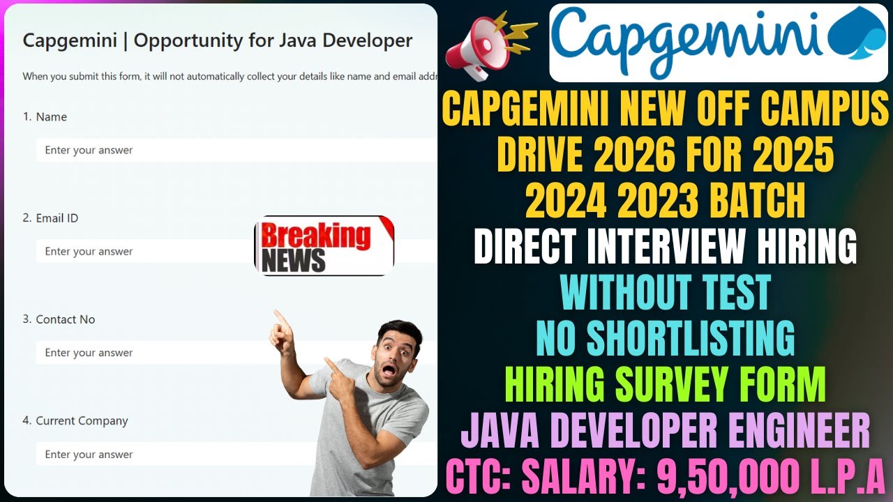 Capgemini Biggest Mass Hiring Announced 2026 | Capgemini OFF-Campus Drive | 2025 | 2024 | 2023 Batch