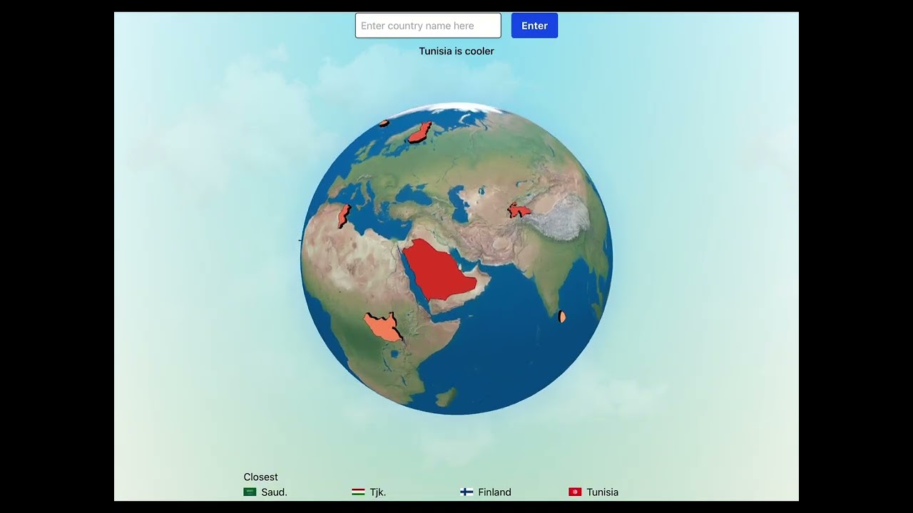 Playing these geography games I saw on Safari