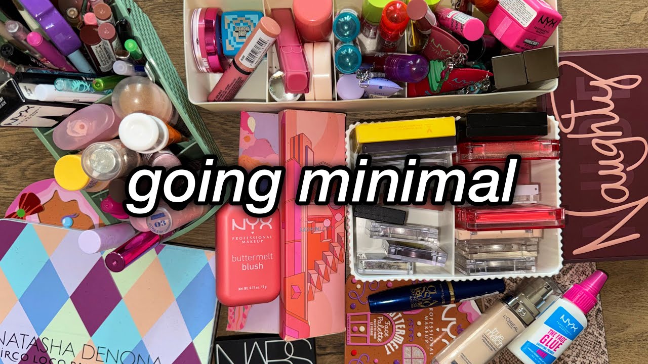decluttering my ENTIRE makeup collection to go MINIMAL