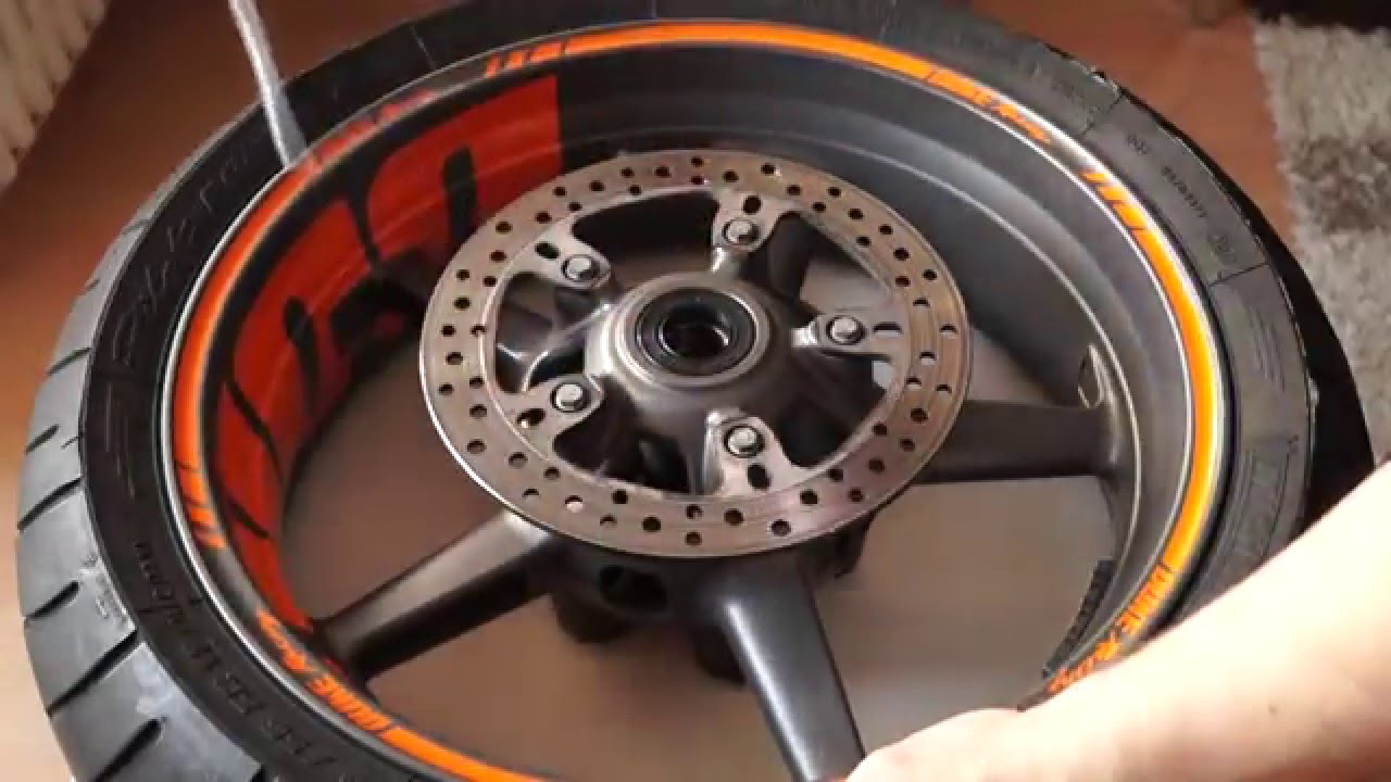 Felgenrandaufkleber WHEELSTICKER anbringen KTM Duke 690 950 990 wheel sticker (Tutorial)