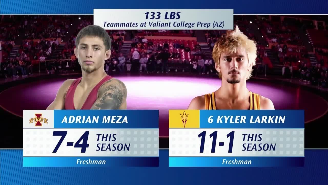 Kyler Larkin vs. Adrian Meza (133lbs) Highlights | 2025-26 Big 12 Wrestling