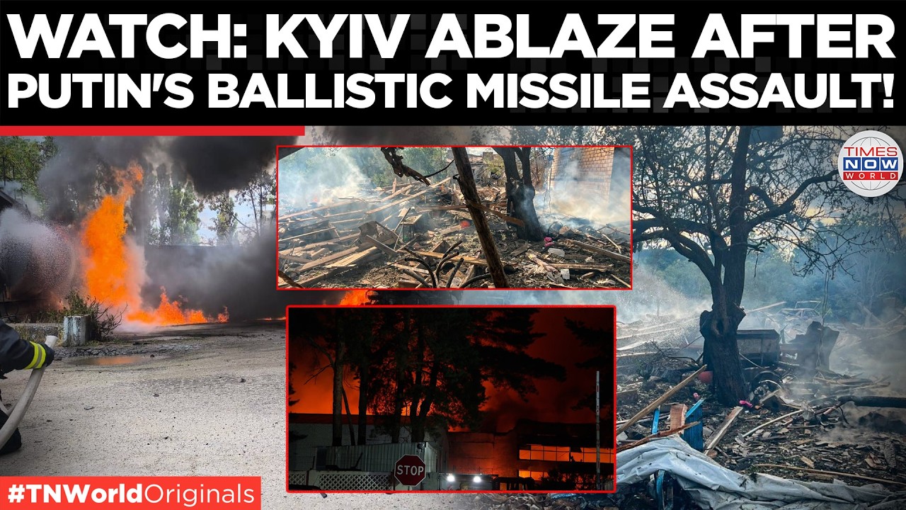 KYIV UNDER FIRE! Russian Ballistic Missile Hits City, Warehouses Erupt in Flames | Times Now World