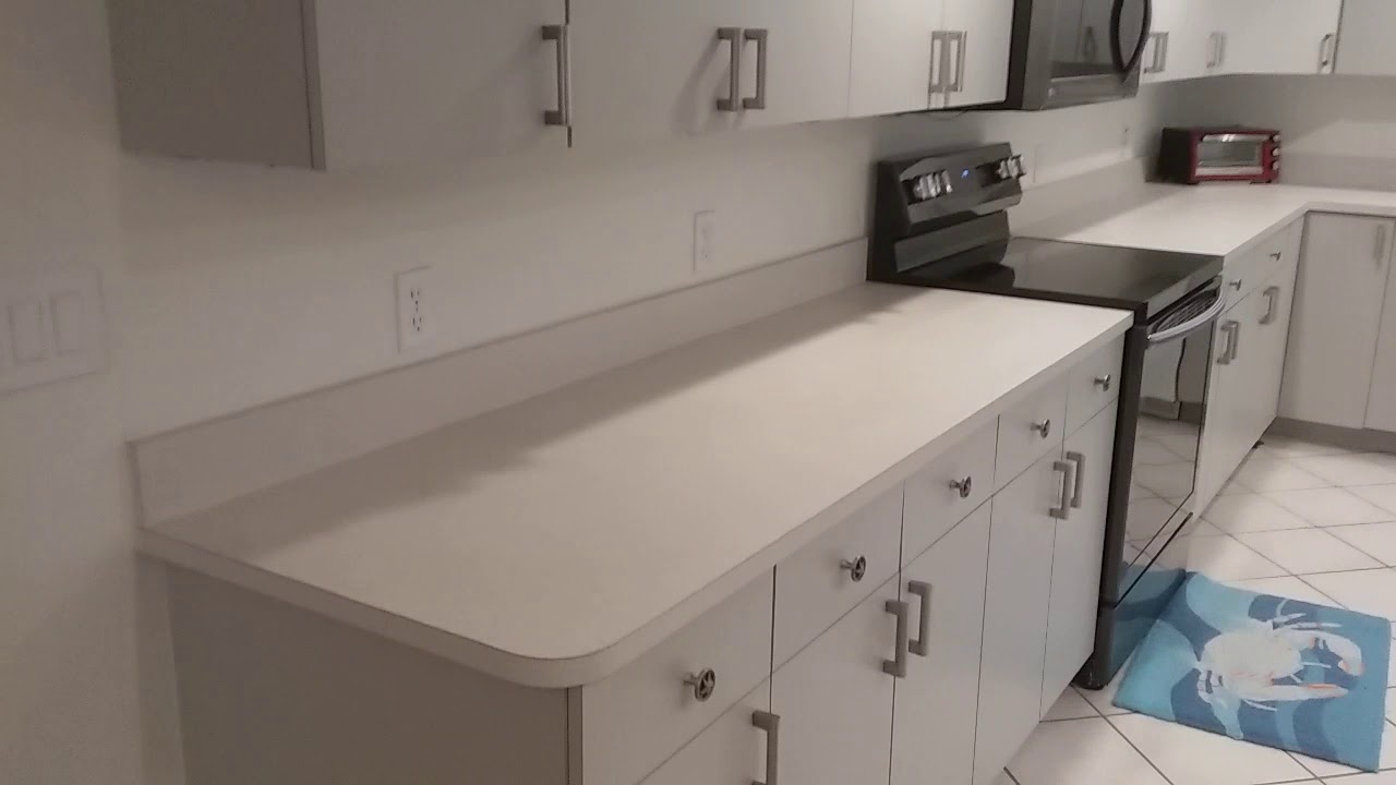 Before and After pouring Epoxy Counters in Kitchen Part 7