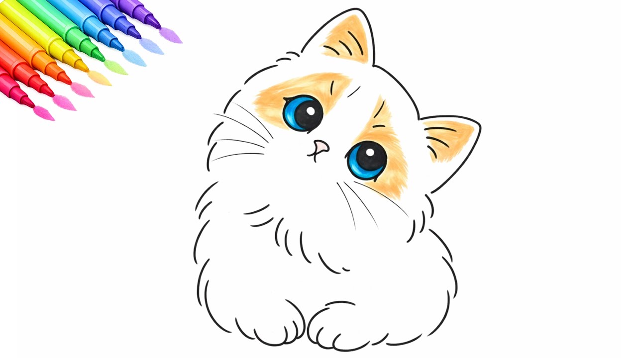 How to Draw a Fluffy Cat 🐱 | Easy Step-by-Step Drawing