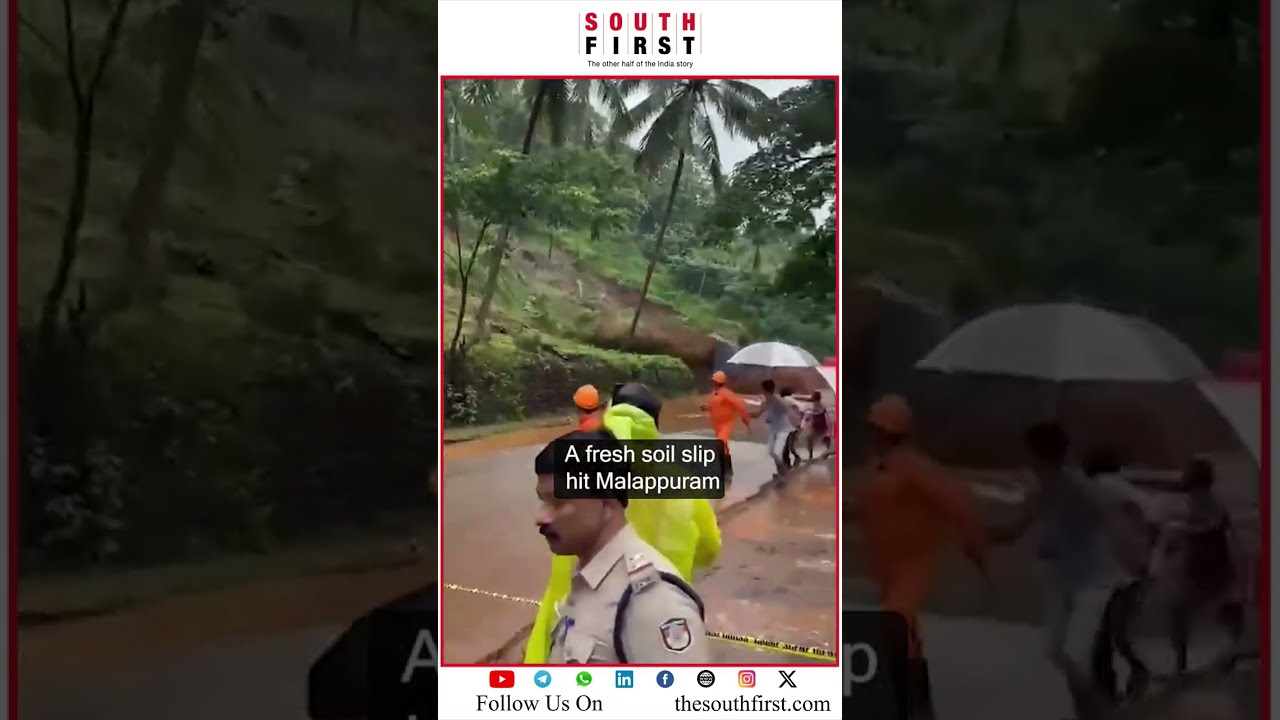 Kerala: Fresh soil slip near minister's house; journalists escape narrowly