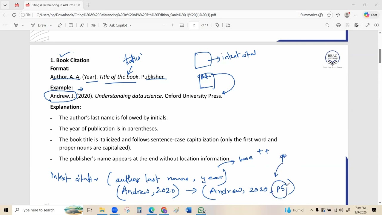 HUM 103_APA 7 citation and referencing