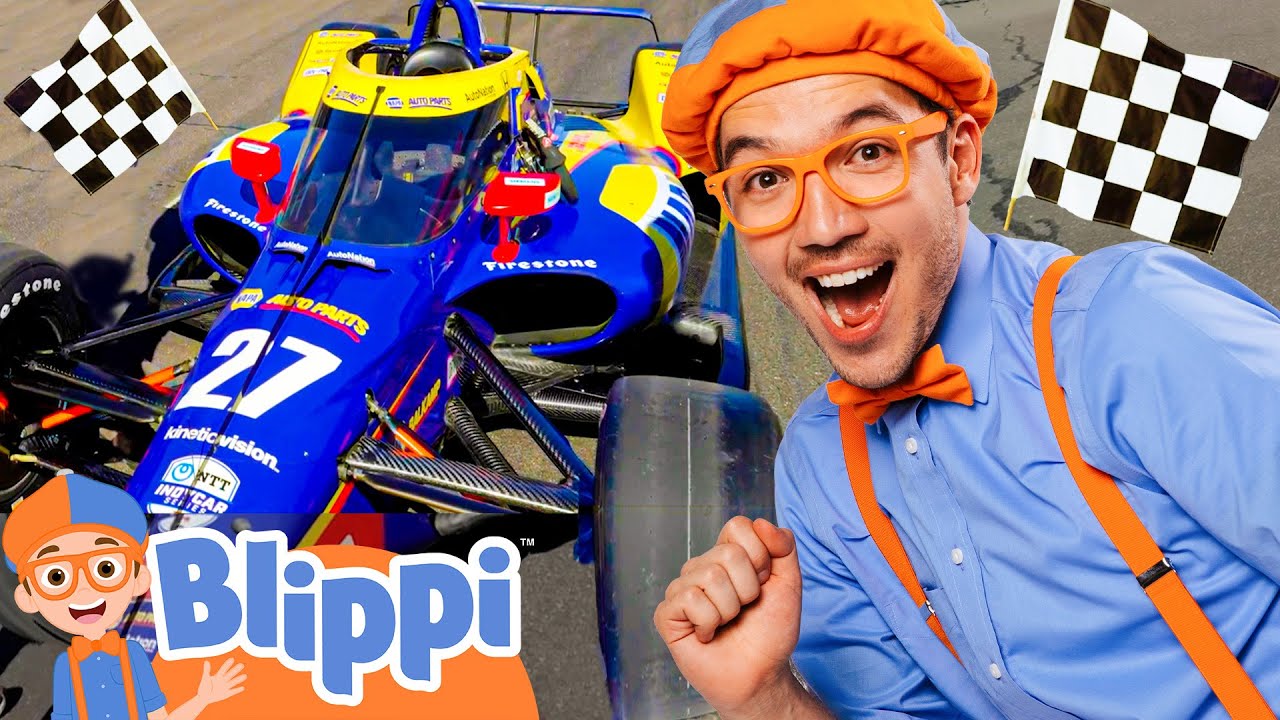 Can You Beat Blippi in a Racecar Race? | Learn & Explore Vehicles | Educational Videos For Kids