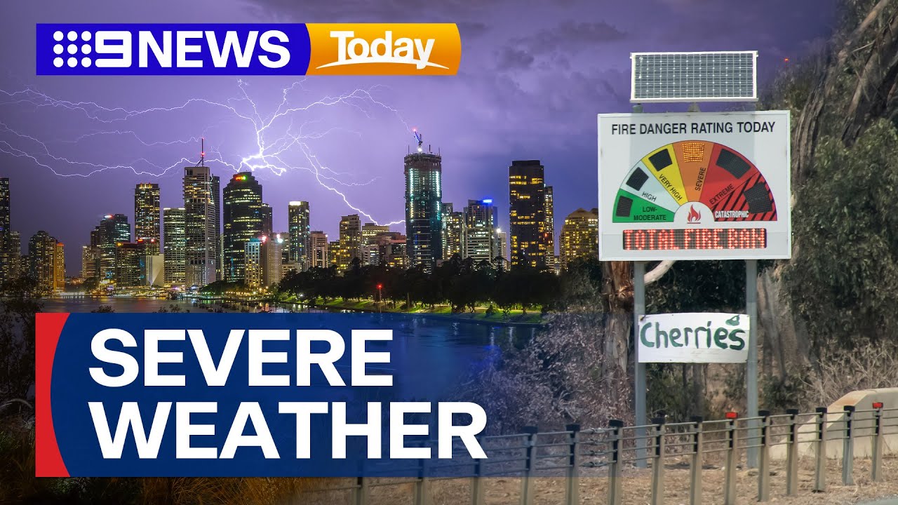 Widespread thunderstorms expected for south-east Queensland | 9 News Australia
