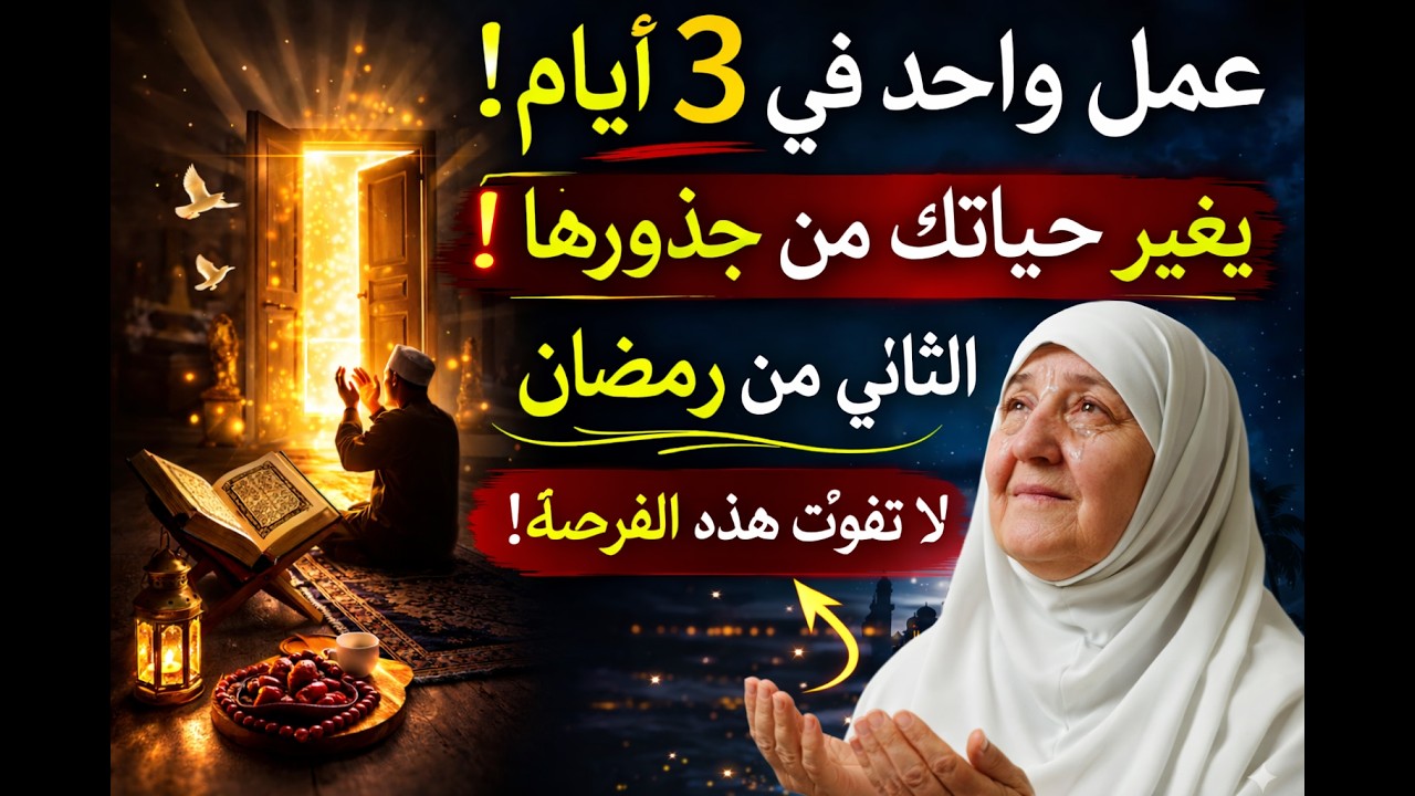 عمل واحد في 3 أيام من رمضان الثاني يفتح لك أبواب الفرج ويغير حياتك بالكامل | لا تفوت هذه الفرصة