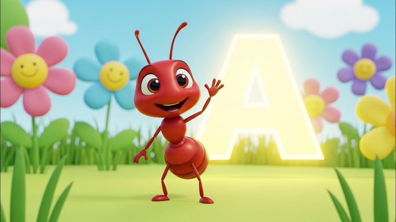 A for ant animals alphabet nursery rhyme video