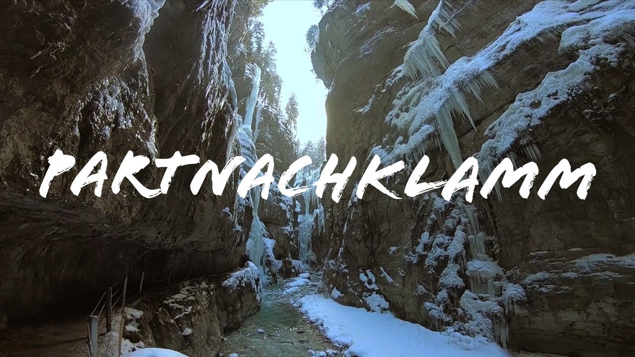 Partnachklamm in winter - icy gorge in Bavaria