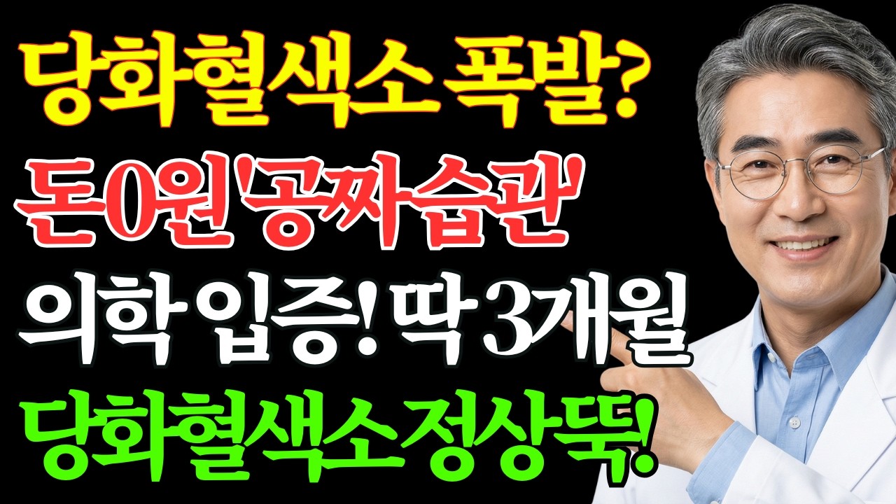 돈 한 푼 안 듭니다! 3개월 만에 당화혈색소 뚝 떨어뜨리는 생활습관 (과학적 입증) | 노후 건강 | 당뇨 식단