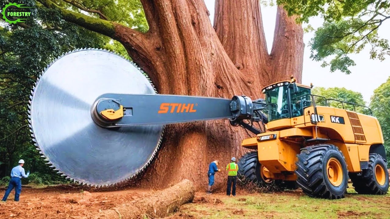 Extreme Dangerous Fastest Big Chainsaw Cutting Tree Machines | Monster Stump Removal Excavator #78