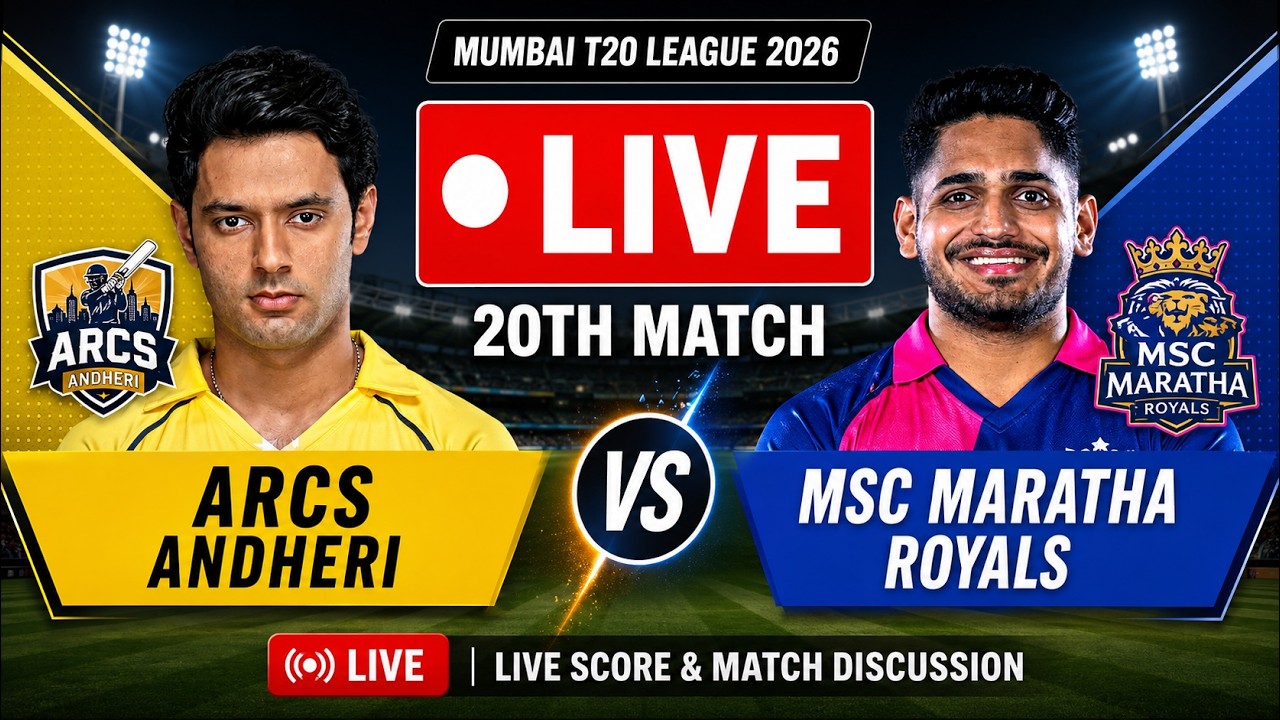 🔴 MSC Maratha Royals vs ARCS Andheri Live Score & Commentary | 20th Match T20 Mumbai 2026 #cricix