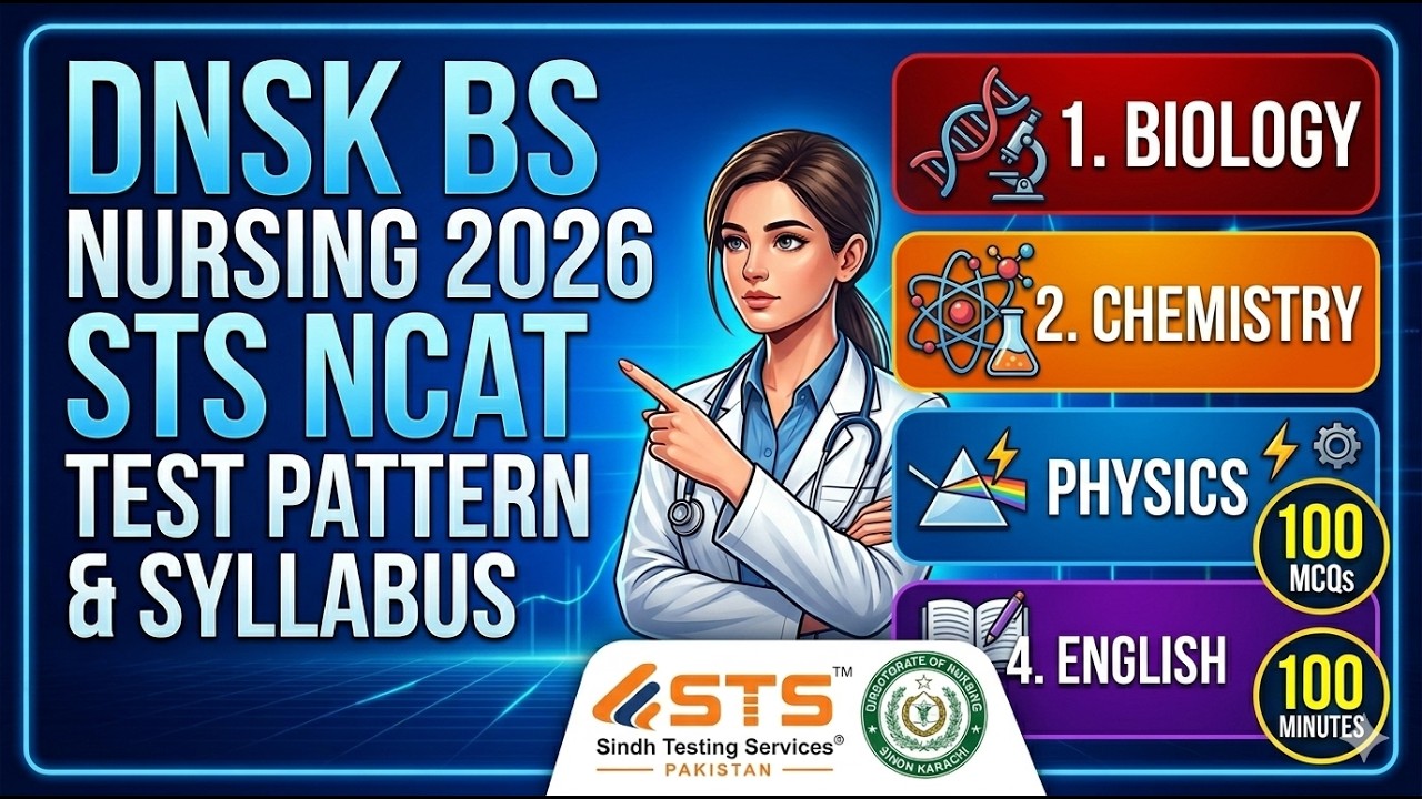 DNSK BS Nursing 2026 STS NCAT Test Pattern & Syllabus | Marks Distribution & Preparation Strategy