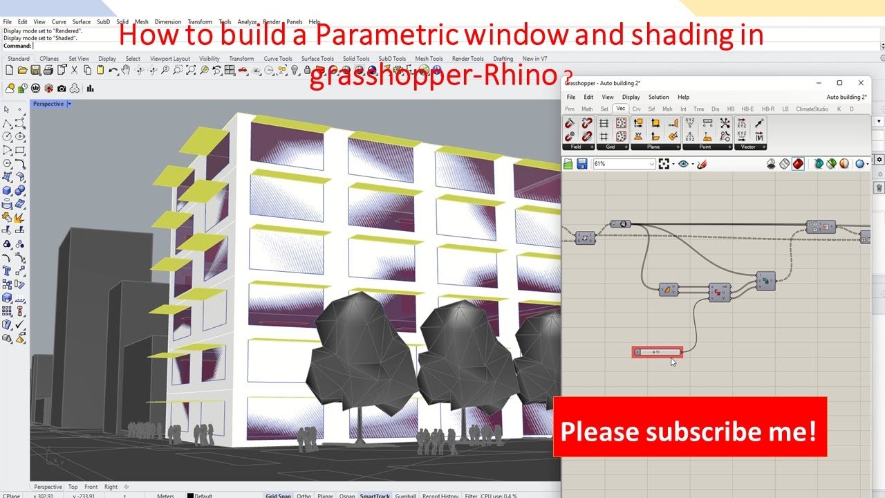 How to build a Parametric window and shading Fa&ccedil;ade in grasshopper-Rhino ?