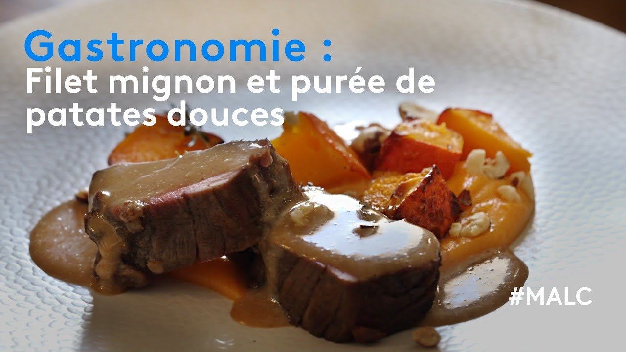 Gastronomie : filet mignon et purée de patates douces