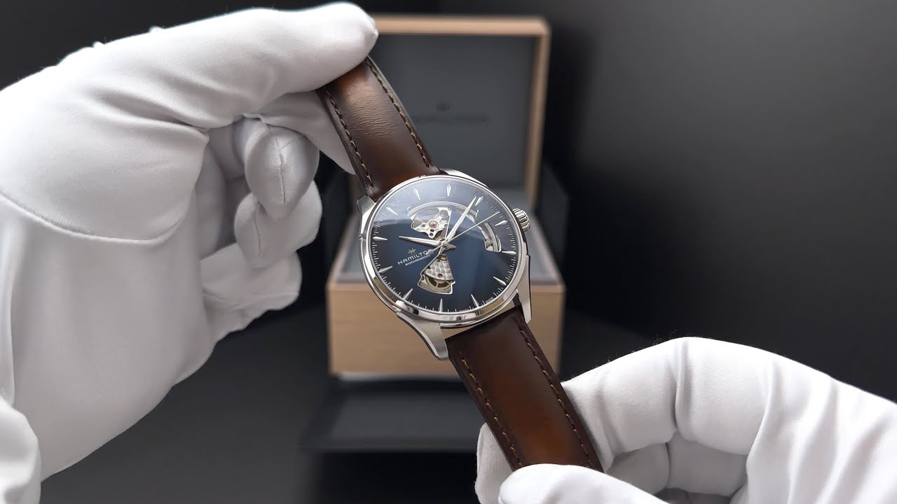 Hamilton Jazzmaster Open Heart Auto (40mm, Blue, Leather) H32675540