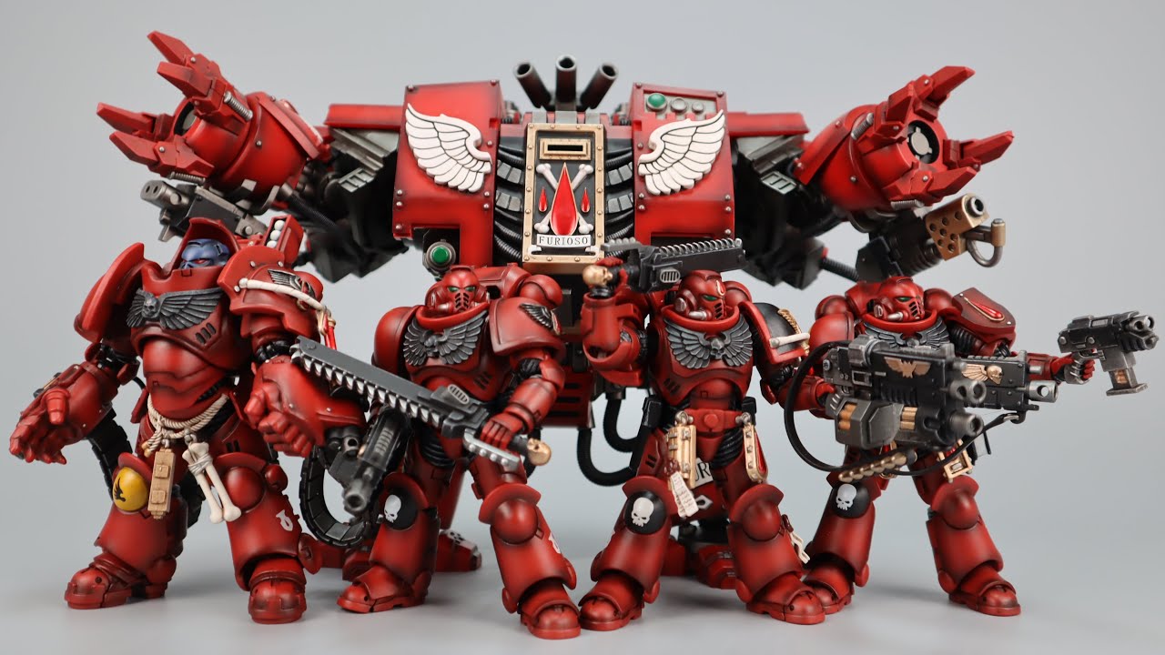 【开盒分享】JOYTOY暗源 战锤WARHAMMER 40K 圣血天使 暴烈无畏机甲/仲裁者Blood Angels Furioso Dreadnought