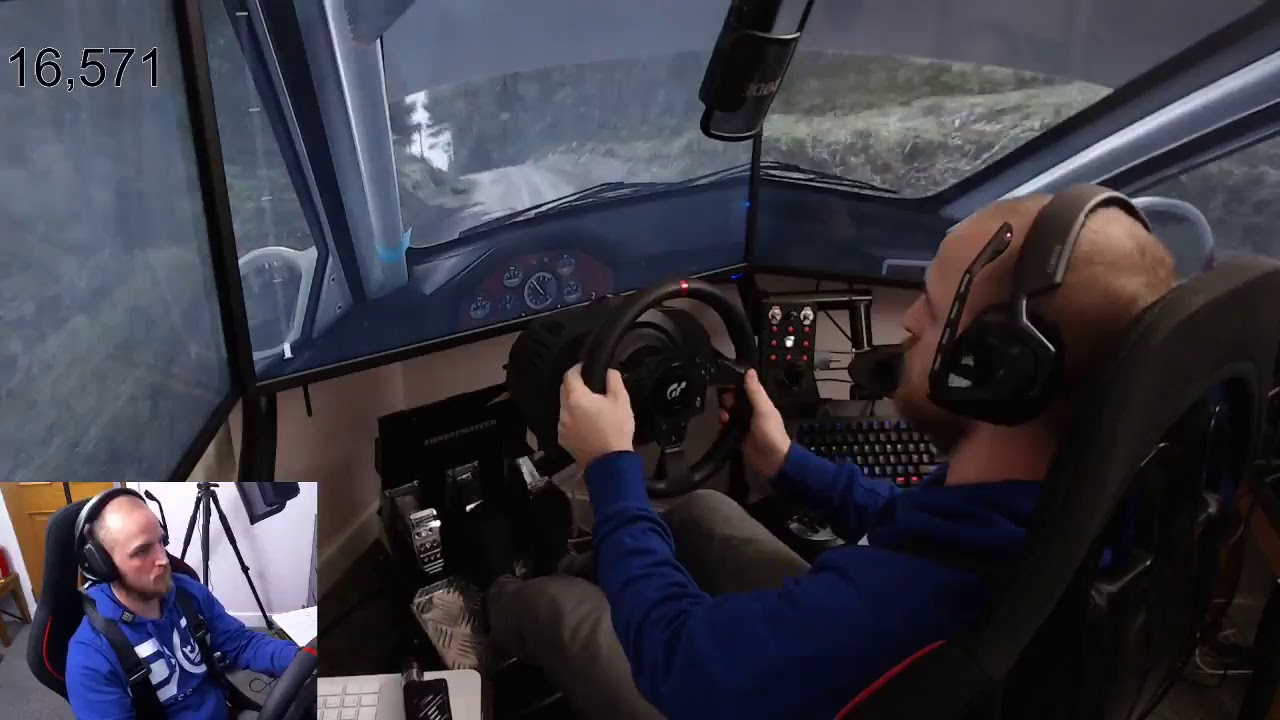 DIRT RALLY lets play E1 wheel cam+triple screens
