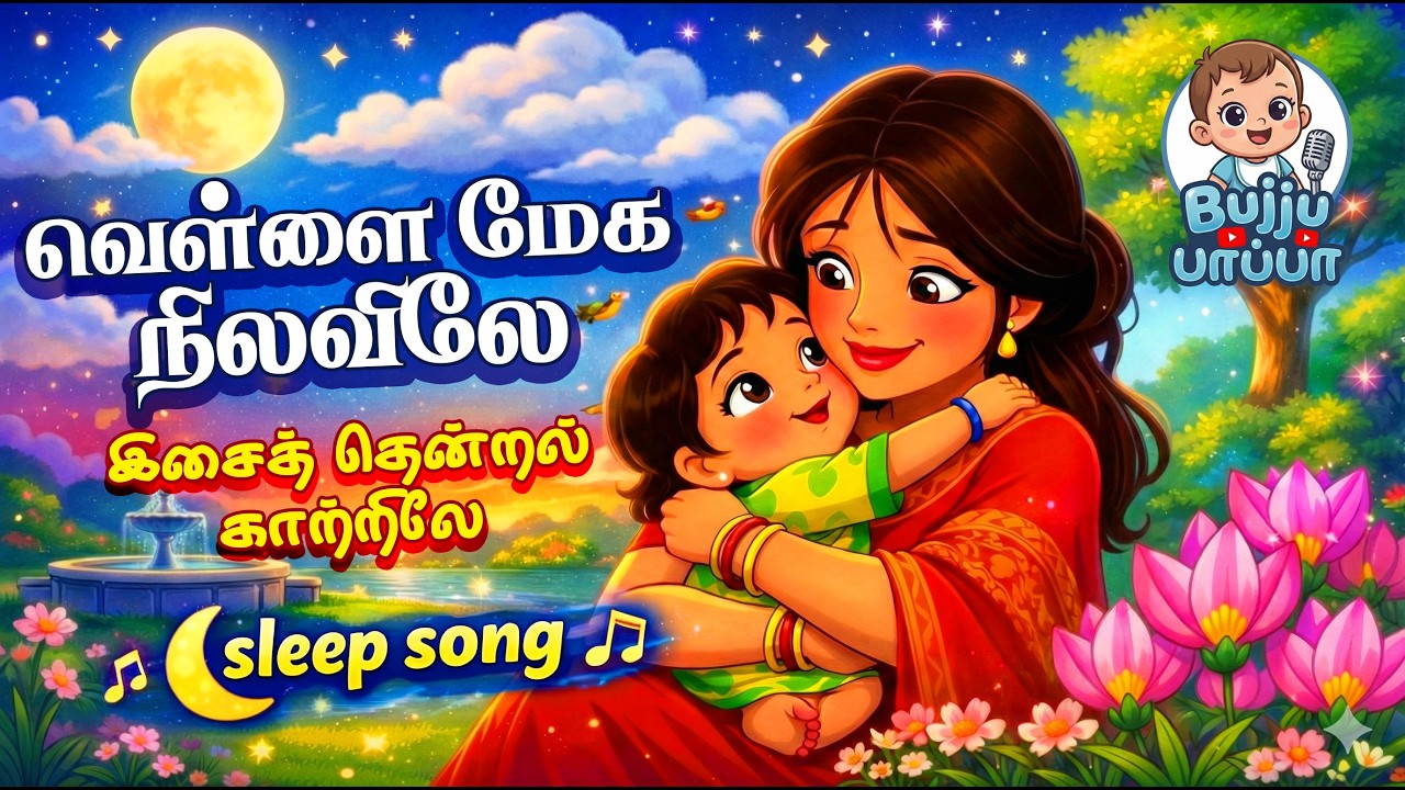 Tamil kids Song | வெள்ளை மேக நிலவில் | தாலாட்டு பாடல் | Sleep Song | #ThalattuSong | #KidsSongTamil