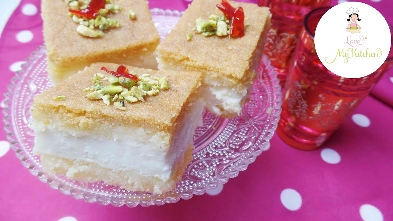 Rezept - Mamoul mad bil Ashta - libanesisches Dessert - Grießkuchen mit Puddingfüllung
