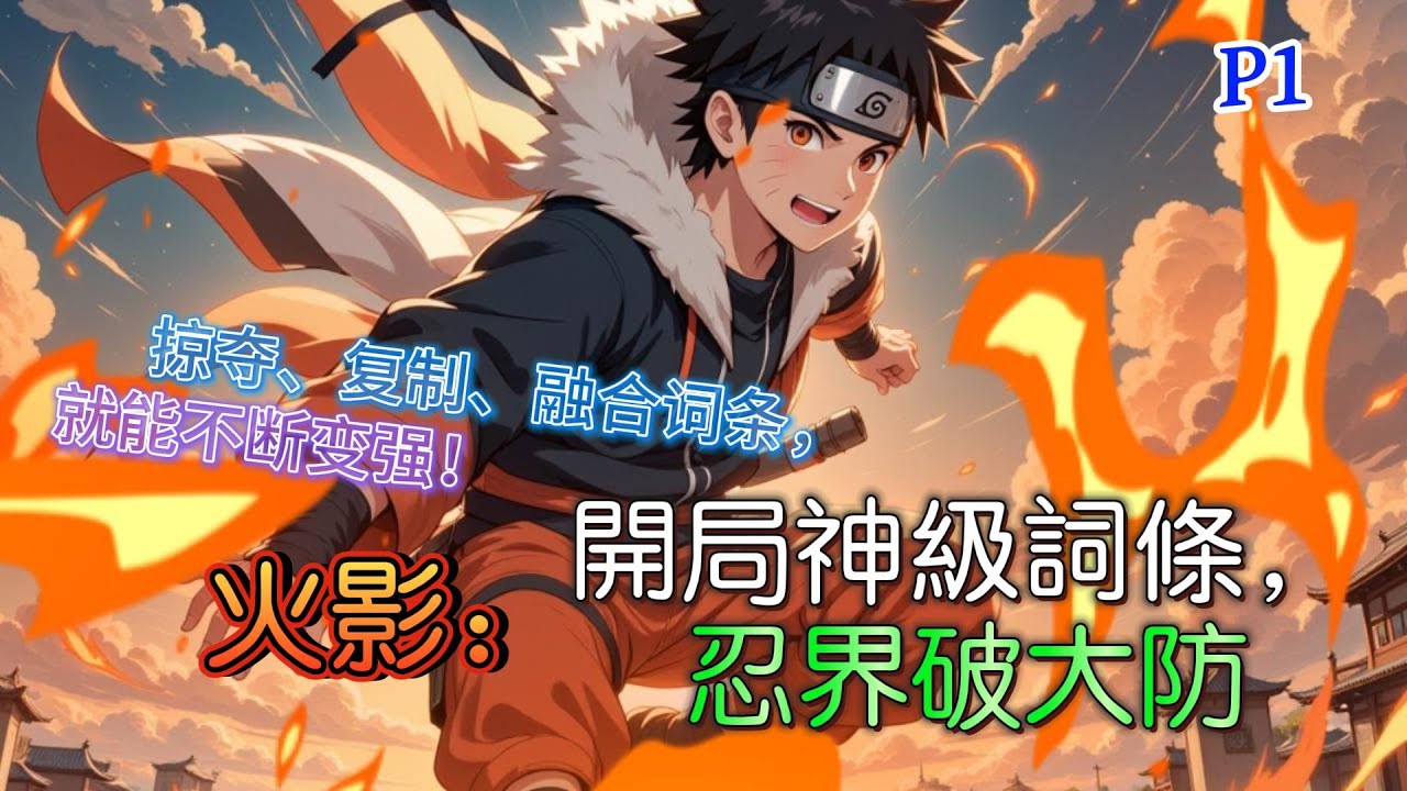 P1《火影：开局神级词条，忍界破大防》烬穿越至火影世界，成为宇智波佐助的胞兄。在火影弑师名场面开启之际，他也获得了自己的系统，神级词条系统。 　只要掠夺、复制、融合词条，就能不断变强！