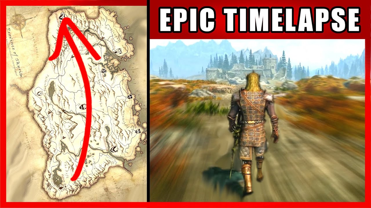 Walk Across The Map Timelapse | Skyrim