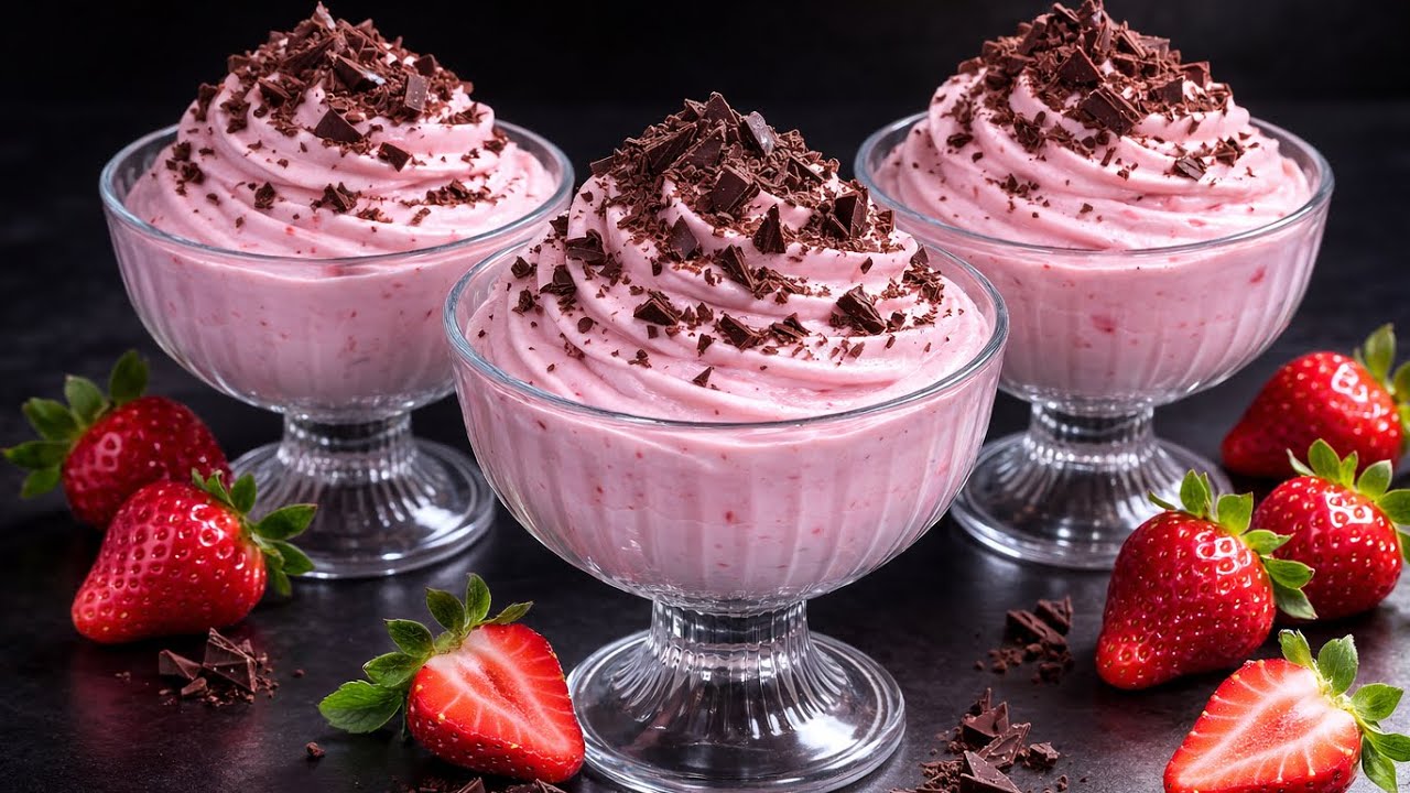 Nur Erdbeeren und Sahne! Blitzschnell zubereitet in 5 Minuten! Ohne Backen oder Gelatine!