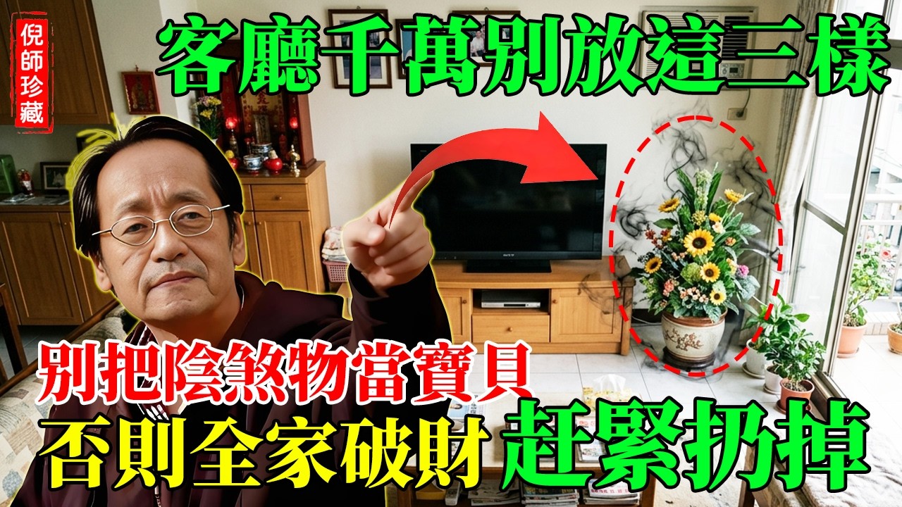 倪海廈：這絕對不是迷信！客廳千萬別放這3樣東西，其中一樣極聚「陰煞」，不馬上扔掉，全家跟著破財衰尾！#倪海廈 #破財原因 #陰煞 #風水禁忌 #客廳風水 #家運亨通 #居家風水 #破財 #陰陽五行
