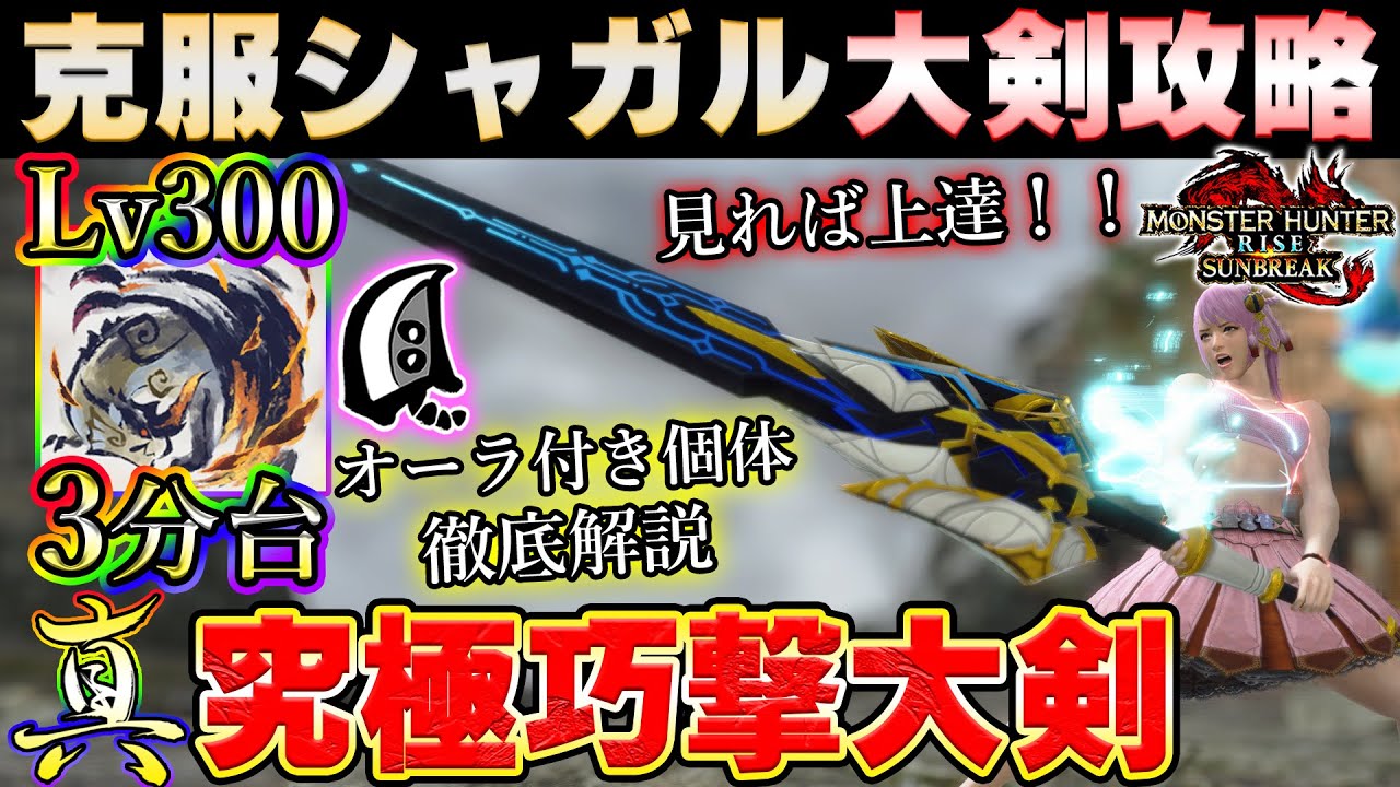 見れば上達！！オーラ付き克服シャガルを大剣で徹底攻略！！威糸呵成ポイント集あります【MHサンブレイク】【モンハンライズ】