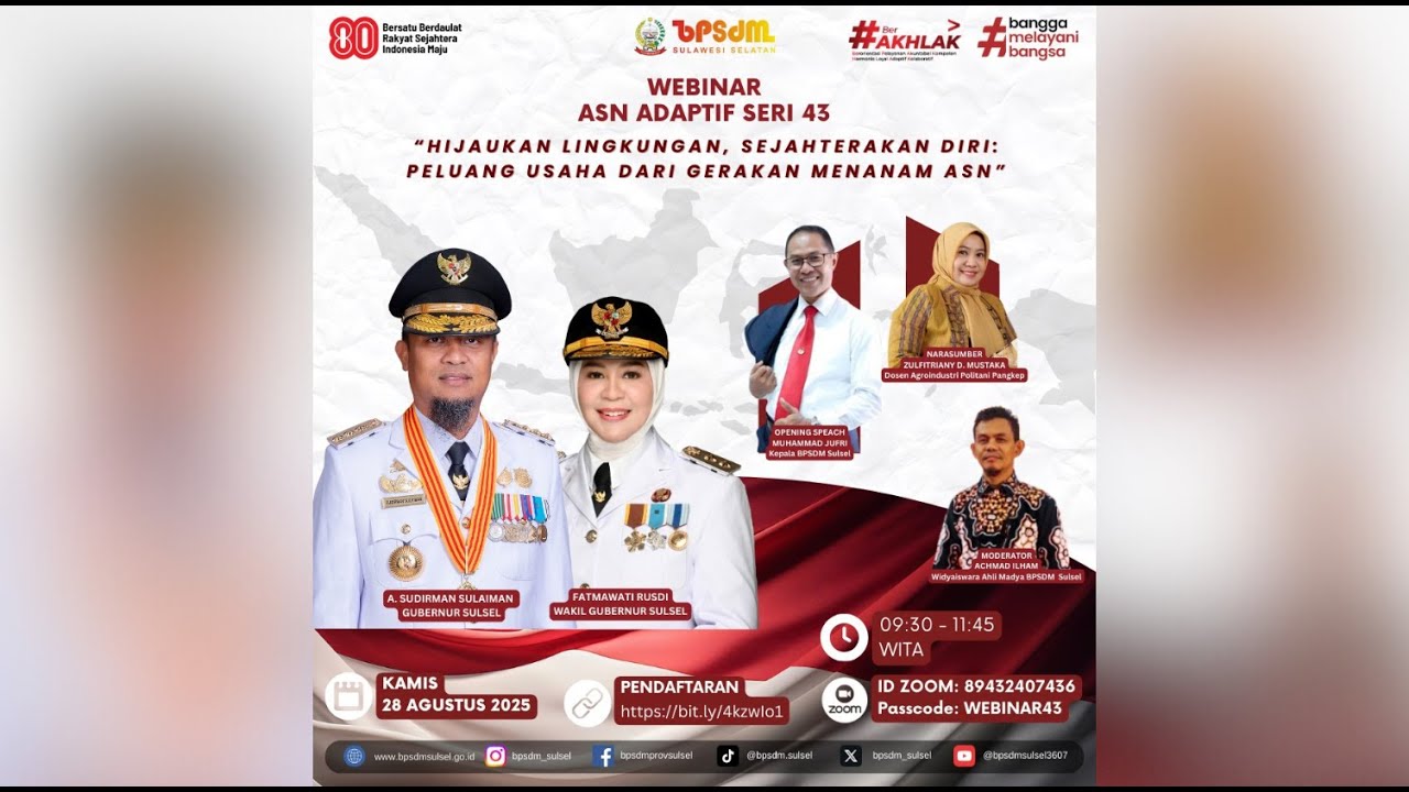 WEBINAR ASN ADAPTIF SERI 43#2025:  HIJAUKAN LINGKUNGAN, SEJAHTARAKAN DIRI