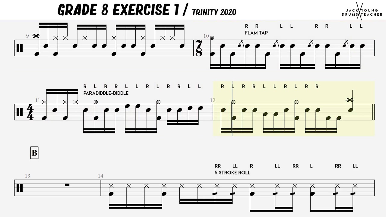 Grade 8 Exercise 1 - Trinity Drums 2020
