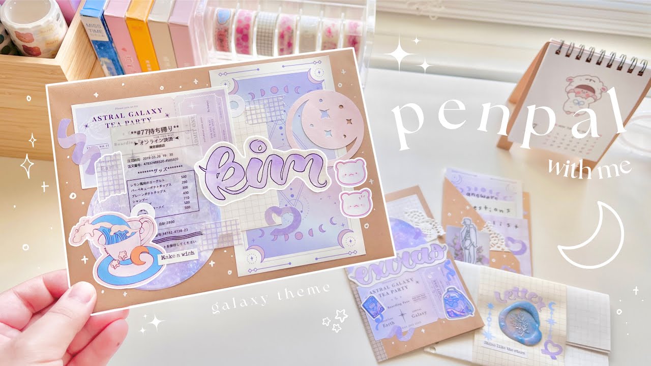 ☁️ penpal with me // dreamy galaxy theme + asmr and lofi