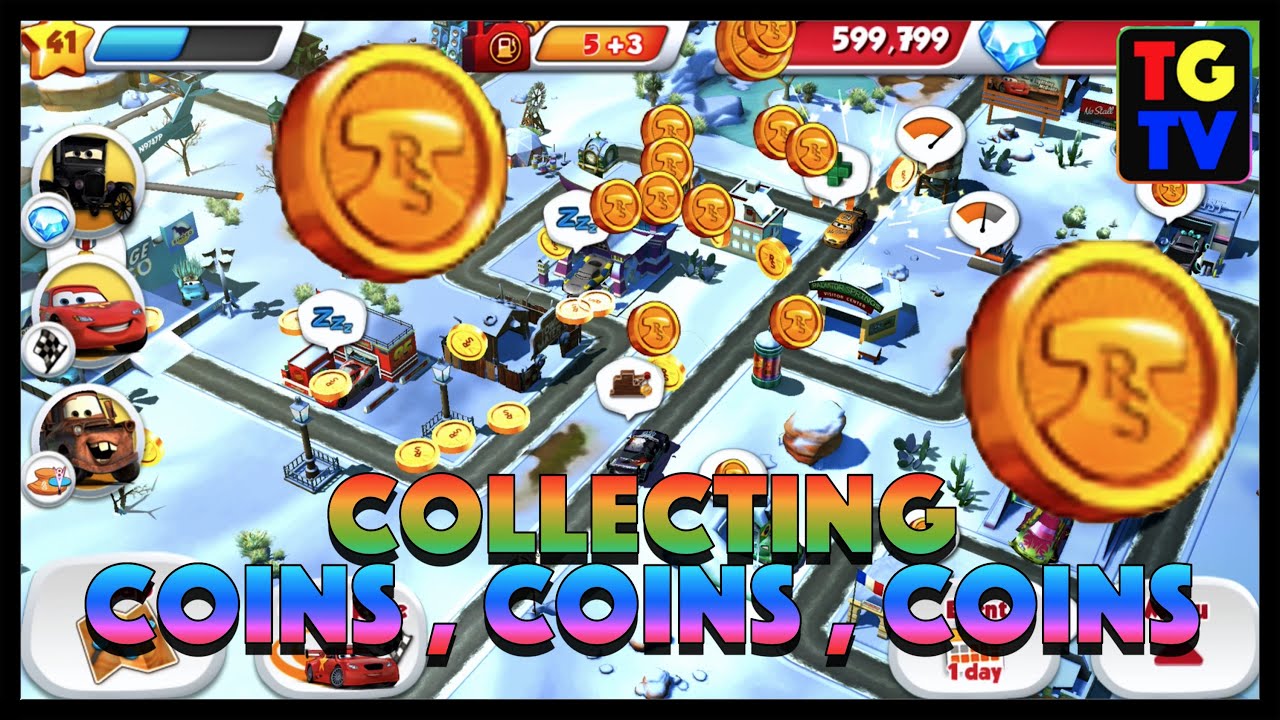 Cars Fast as Lightning - Collecting Coins with Lightning McQueen