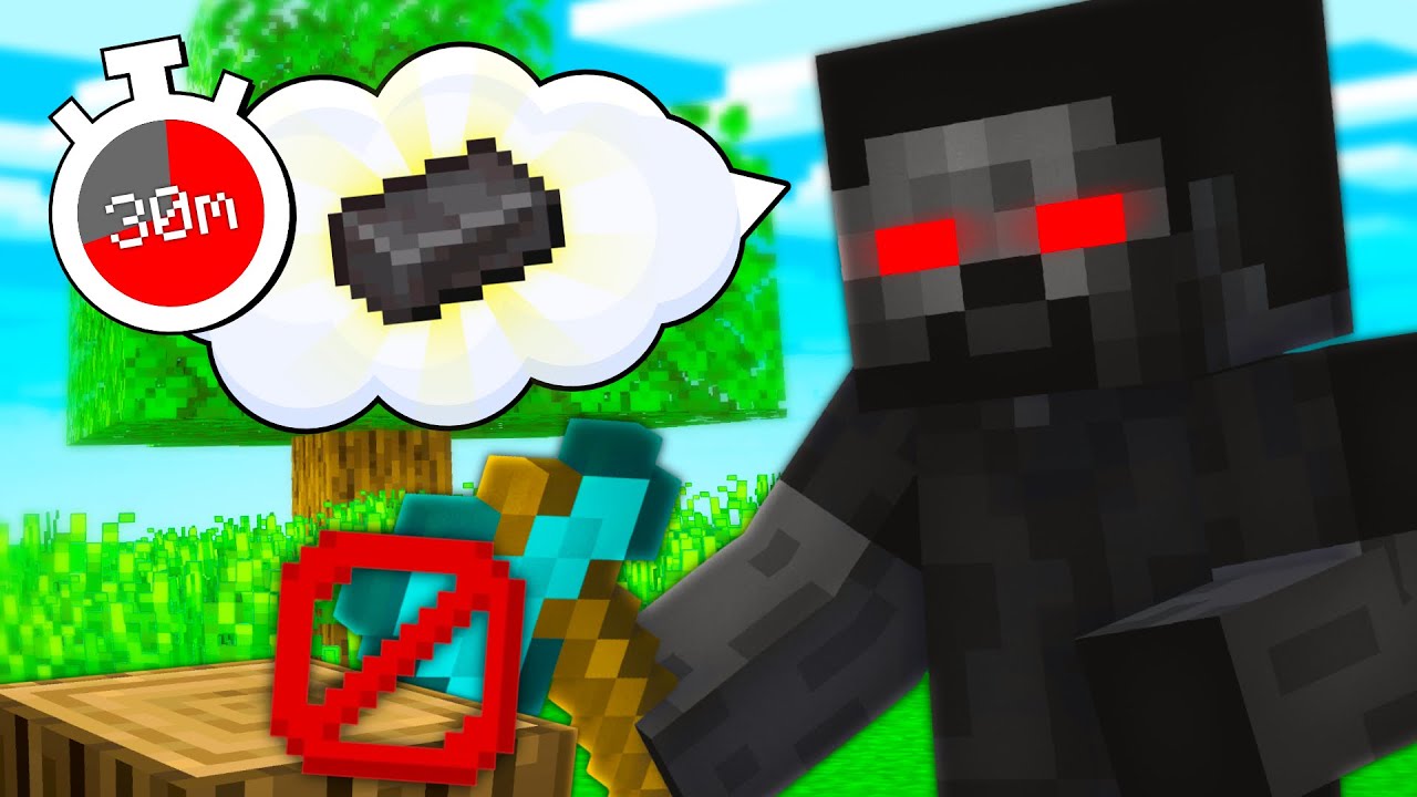 CZY UDA MI SIĘ ZDOBYĆ NETHERITE W 30 MINUT BEZ WYKOPANIA DREWNA?! (minecraft challenge)