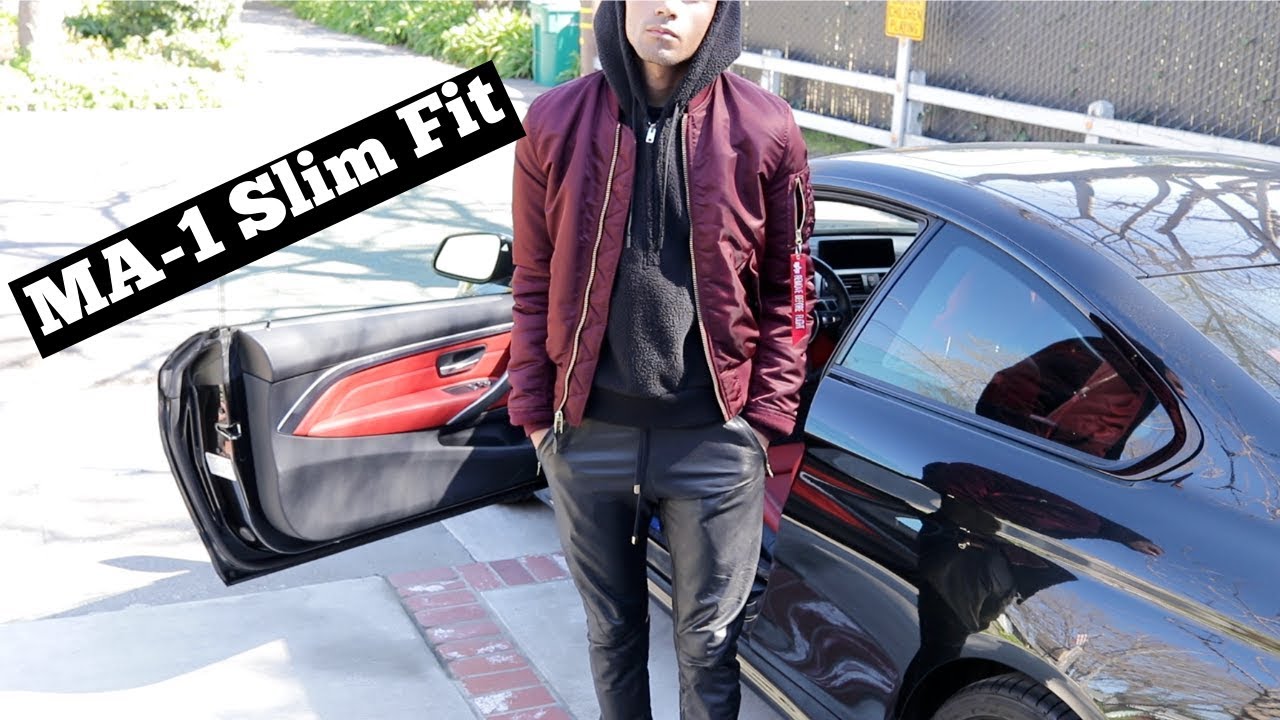 Styling Alpha Industries Bomber With Leather Joggers