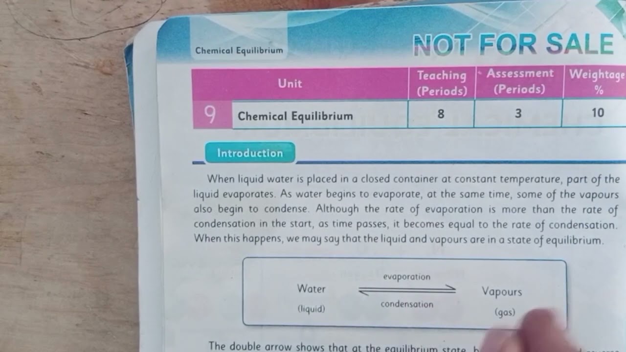 KPK textbook of chemistry class 10th. page #1 introduction to equilibrium